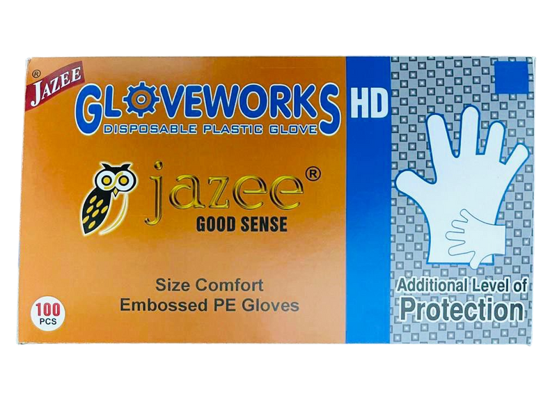 DISPOSABLE EMBOSSED PLASTIC GLOVES